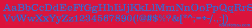 ClareLight Font – Blue Fonts on Red Background