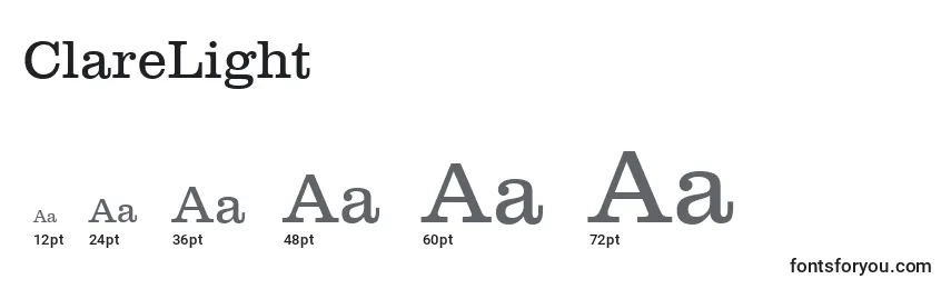 ClareLight Font Sizes