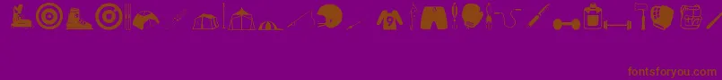Sportshobbies Font – Brown Fonts on Purple Background