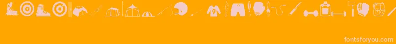Sportshobbies Font – Pink Fonts on Orange Background