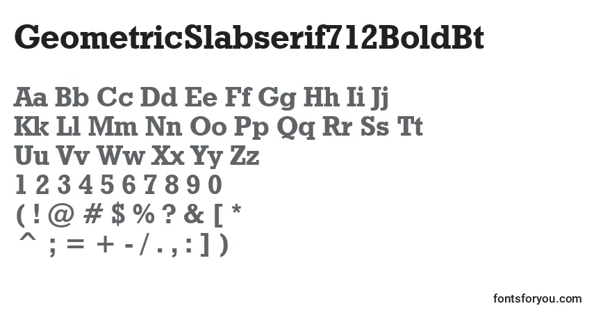 Czcionka GeometricSlabserif712BoldBt – alfabet, cyfry, specjalne znaki