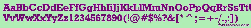 GeometricSlabserif712BoldBt Font – Purple Fonts on Green Background
