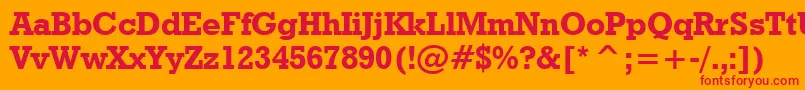GeometricSlabserif712BoldBt Font – Red Fonts on Orange Background