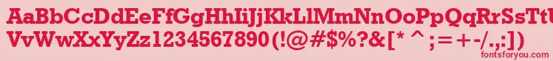 GeometricSlabserif712BoldBt Font – Red Fonts on Pink Background