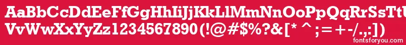 GeometricSlabserif712BoldBt-fontti – valkoiset fontit punaisella taustalla