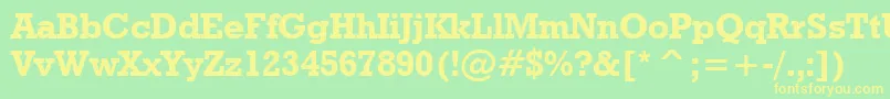 フォントGeometricSlabserif712BoldBt – 黄色の文字が緑の背景にあります