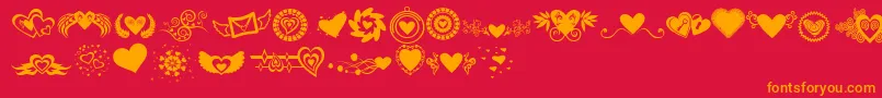 SexyrexySmitten Font – Orange Fonts on Red Background