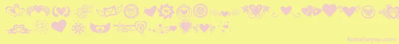 SexyrexySmitten-Schriftart – Rosa Schriften auf gelbem Hintergrund