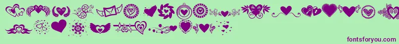 SexyrexySmitten Font – Purple Fonts on Green Background