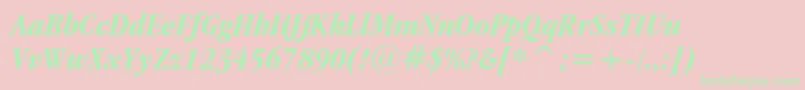 fuente GaramondItcBoldCondensedItalicBt – Fuentes Verdes Sobre Fondo Rosa