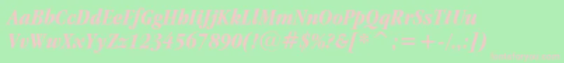 GaramondItcBoldCondensedItalicBt Font – Pink Fonts on Green Background