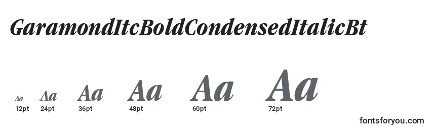 GaramondItcBoldCondensedItalicBt Font Sizes