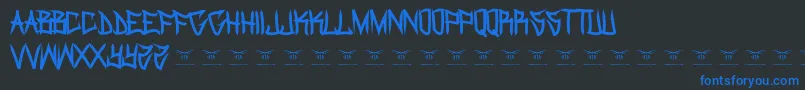 Olskool Font – Blue Fonts on Black Background