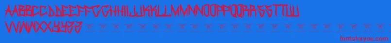 Olskool Font – Red Fonts on Blue Background