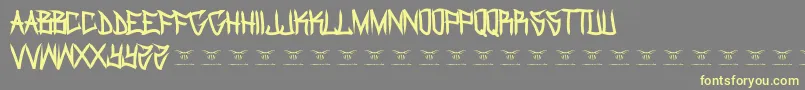 Olskool Font – Yellow Fonts on Gray Background