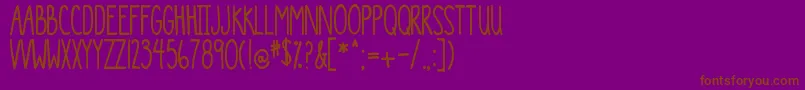 Fonte DjbTheGeneric – fontes marrons em um fundo roxo