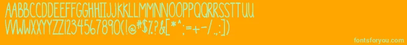 DjbTheGeneric-Schriftart – Grüne Schriften auf orangefarbenem Hintergrund