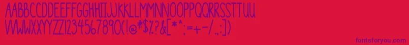DjbTheGeneric Font – Purple Fonts on Red Background