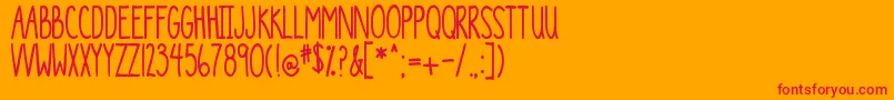 Fonte DjbTheGeneric – fontes vermelhas em um fundo laranja