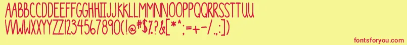 DjbTheGeneric Font – Red Fonts on Yellow Background