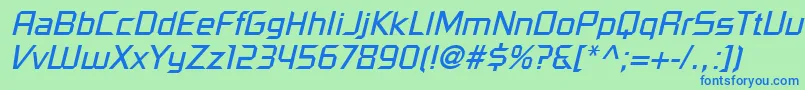 PfelectronicaOblique Font – Blue Fonts on Green Background
