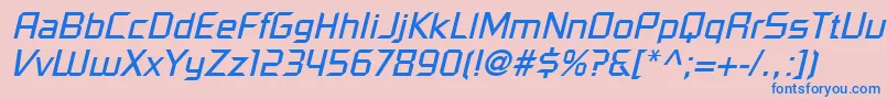 PfelectronicaObliqueフォントについての詳細 フォントPfelectronicaOblique – ピンクの背景に青い文字