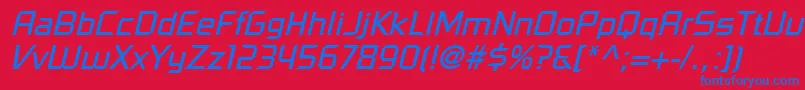 PfelectronicaOblique Font – Blue Fonts on Red Background