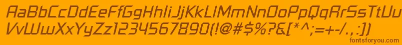 PfelectronicaOblique Font – Brown Fonts on Orange Background