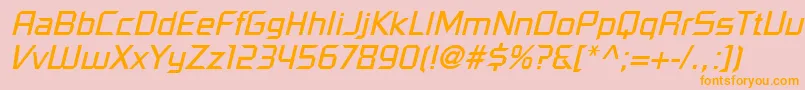 PfelectronicaOblique Font – Orange Fonts on Pink Background