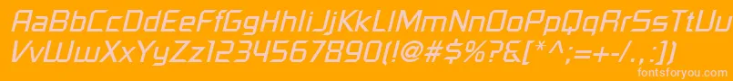 PfelectronicaOblique Font – Pink Fonts on Orange Background