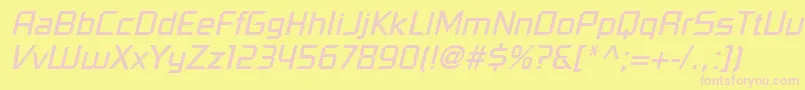 PfelectronicaOblique Font – Pink Fonts on Yellow Background