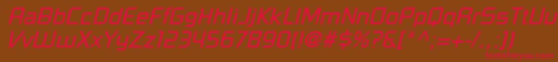 PfelectronicaOblique Font – Red Fonts on Brown Background