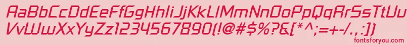 PfelectronicaOblique-Schriftart – Rote Schriften auf rosa Hintergrund