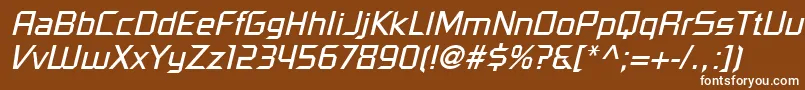 PfelectronicaOblique Font – White Fonts on Brown Background