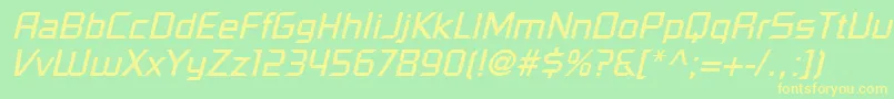PfelectronicaOblique Font – Yellow Fonts on Green Background