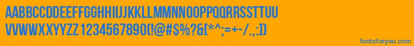 フォントBebasNeueBold – オレンジの背景に青い文字