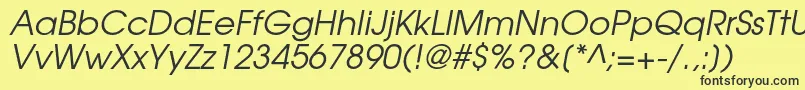 TexgyreadventorItalic Font – Black Fonts on Yellow Background