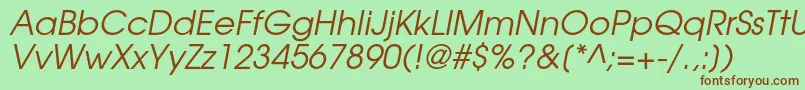 TexgyreadventorItalic Font – Brown Fonts on Green Background