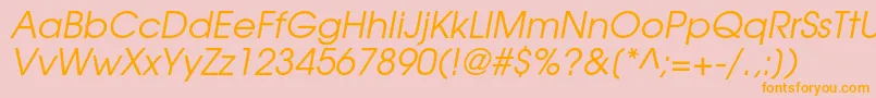 フォントTexgyreadventorItalic – オレンジの文字がピンクの背景にあります。