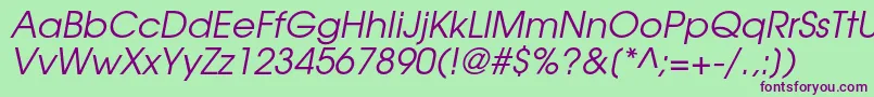 TexgyreadventorItalic Font – Purple Fonts on Green Background