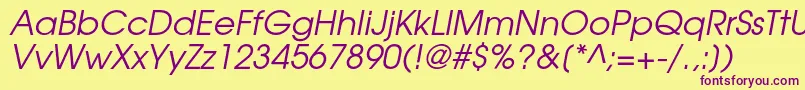 TexgyreadventorItalic Font – Purple Fonts on Yellow Background