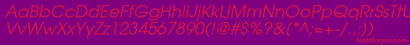 TexgyreadventorItalic-Schriftart – Rote Schriften auf violettem Hintergrund