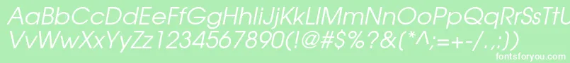 Шрифт TexgyreadventorItalic – белые шрифты на зелёном фоне