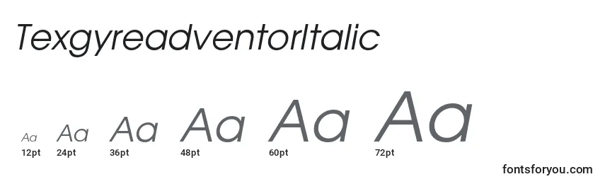 Размеры шрифта TexgyreadventorItalic (40833)