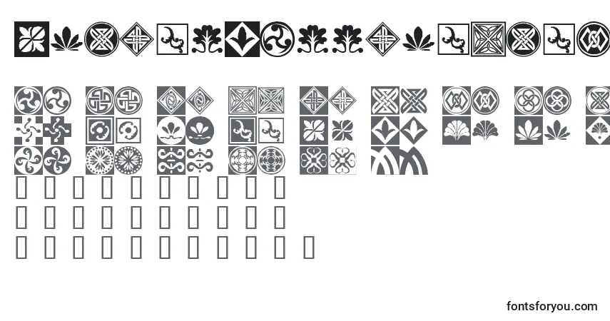 Czcionka OrientPatternDingsSet1 – alfabet, cyfry, specjalne znaki