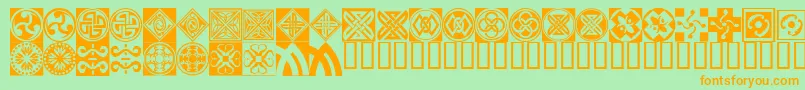 OrientPatternDingsSet1 Font – Orange Fonts on Green Background