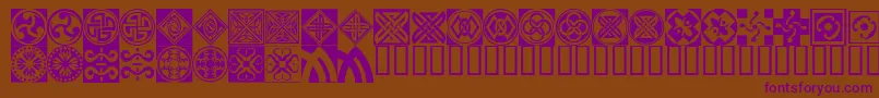 OrientPatternDingsSet1 Font – Purple Fonts on Brown Background