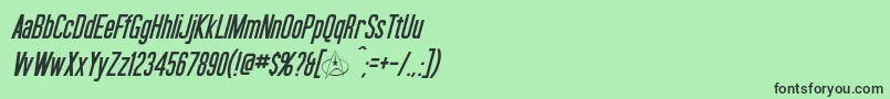 OkudaItalic Font – Black Fonts on Green Background