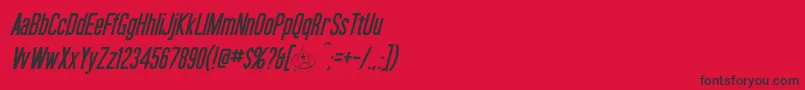 OkudaItalic Font – Black Fonts on Red Background