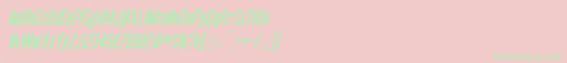 OkudaItalic Font – Green Fonts on Pink Background